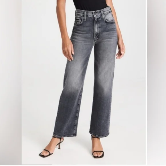 NWT Mother Superior the Rambler Zip Flood black denim jeans size 33 - Picture 9 of 12